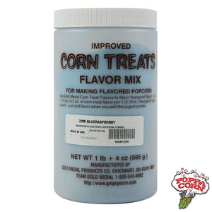 #10140 - Blue Raspberry Candy Glaze Corn Treat Mix - 565g Jar - Poppa Corn Corp