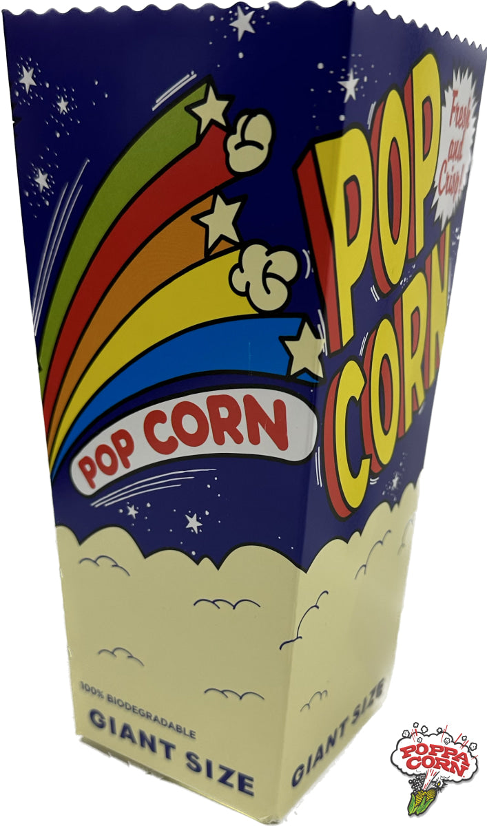 Blue Square Buckets - 400/case - "Giant Size" (46oz) - BOX010 - 100% Biodegradable - Poppa Corn Corp