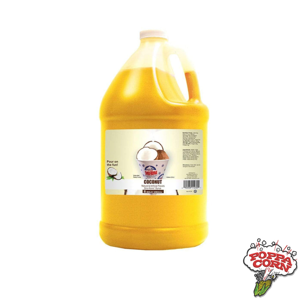 SNK009 - Coconut - Sno-Treat Flavor Sno-Kone® Syrup - 4L Jug - Poppa Corn Corp