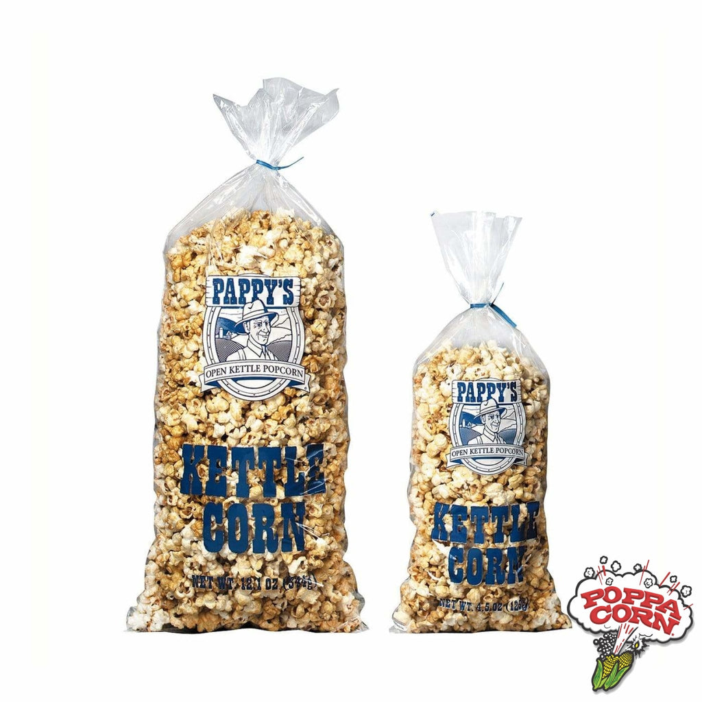 GM2559 - Pappy's Kettle Corn Poly Bags with Ties - 8qt - 1000/Case - Poppa Corn Corp