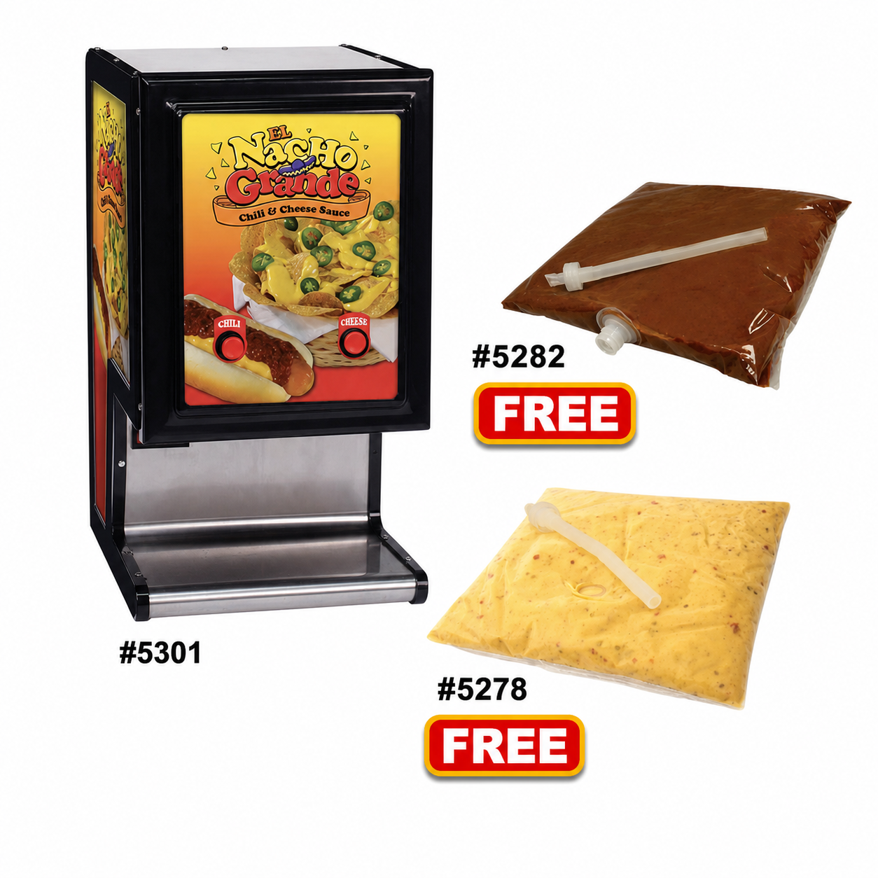 Gold Medal Dual Cheese & Chili Dispenser Package