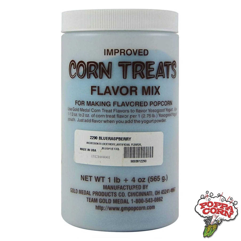 #10140 - Blue Raspberry Candy Glaze Corn Treat Mix - 565g Jar - Poppa Corn Corp