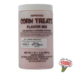 #10168 - Orange Candy Glaze Corn Treat Mix - 565g Jar - Poppa Corn Corp