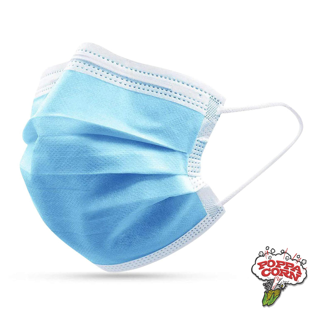 3 Layer Disposable Face Masks - Non Medical - 5 x 10 Pack - 50 Pieces - Poppa Corn Corp