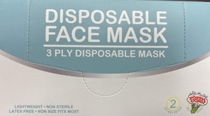 3 Layer Disposable Face Masks - Non Medical - 5 x 10 Pack - 50 Pieces - Poppa Corn Corp