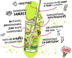 Pailles comestibles à la pomme - 200/boîte Code article : Sor009