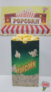 Restocked - BAG130GEN Large 130oz Popcorn Laminated Butter Bag - Green - 500/Case - Poppa Corn Corp