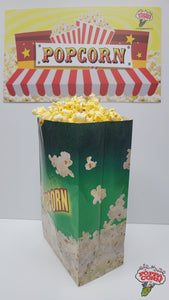 Restocked - BAG130GEN Large 130oz Popcorn Laminated Butter Bag - Green - 500/Case - Poppa Corn Corp