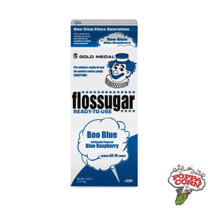 Boo Blue (framboise bleue) - Carton de sucre dentaire - Carton de 3.25 lb - FLO005 - Poppa Corn Corp