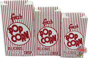 Box003 - Medium Red & White Striped Box 500/Case 100% Biodegradable Popcorn Containers