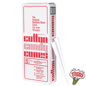 Cotton Candy Cones (plain) - 1,000 in a case - FLC002 - Poppa Corn Corp
