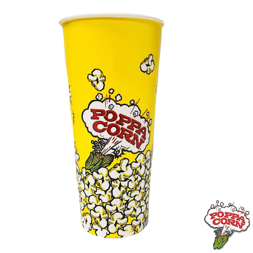 CUP024 - Rolled Rim Popcorn Cups - Small 24oz - 1000/Case - Poppa Corn Corp