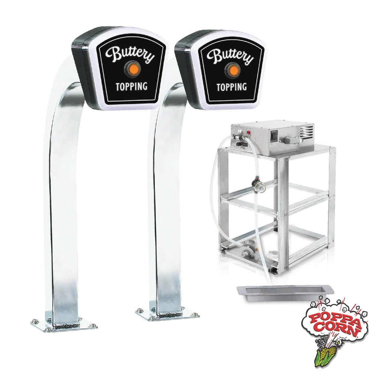 Double-Head Popcorn Topping Dispenser - GM2396-00-210 - Poppa Corn Corp