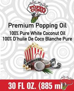 Fresh Stock***100% Pure White Coconut Premium Popping Oil - Large (30oz/885ml) - Poppa Corn Corp