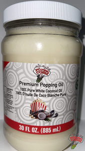 Fresh Stock*** 100% Pure White Coconut Popping Oil Premium - Large (30oz/885ml) - Poppa Corn Corp