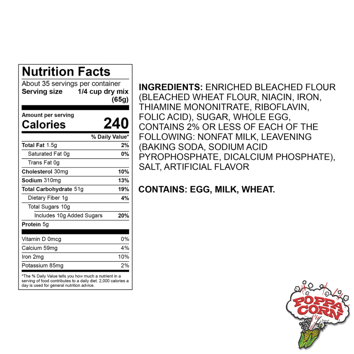 GM5115 - Old-Fashioned Funnel Cake Mix - 6 x 5LB /Case - Poppa Corn Corp