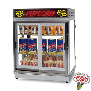 Armoire de scène LED Neon Astro avec portes libre-service - Portes coulissantes côté client - GM2004SLDN - Poppa Corn Corp