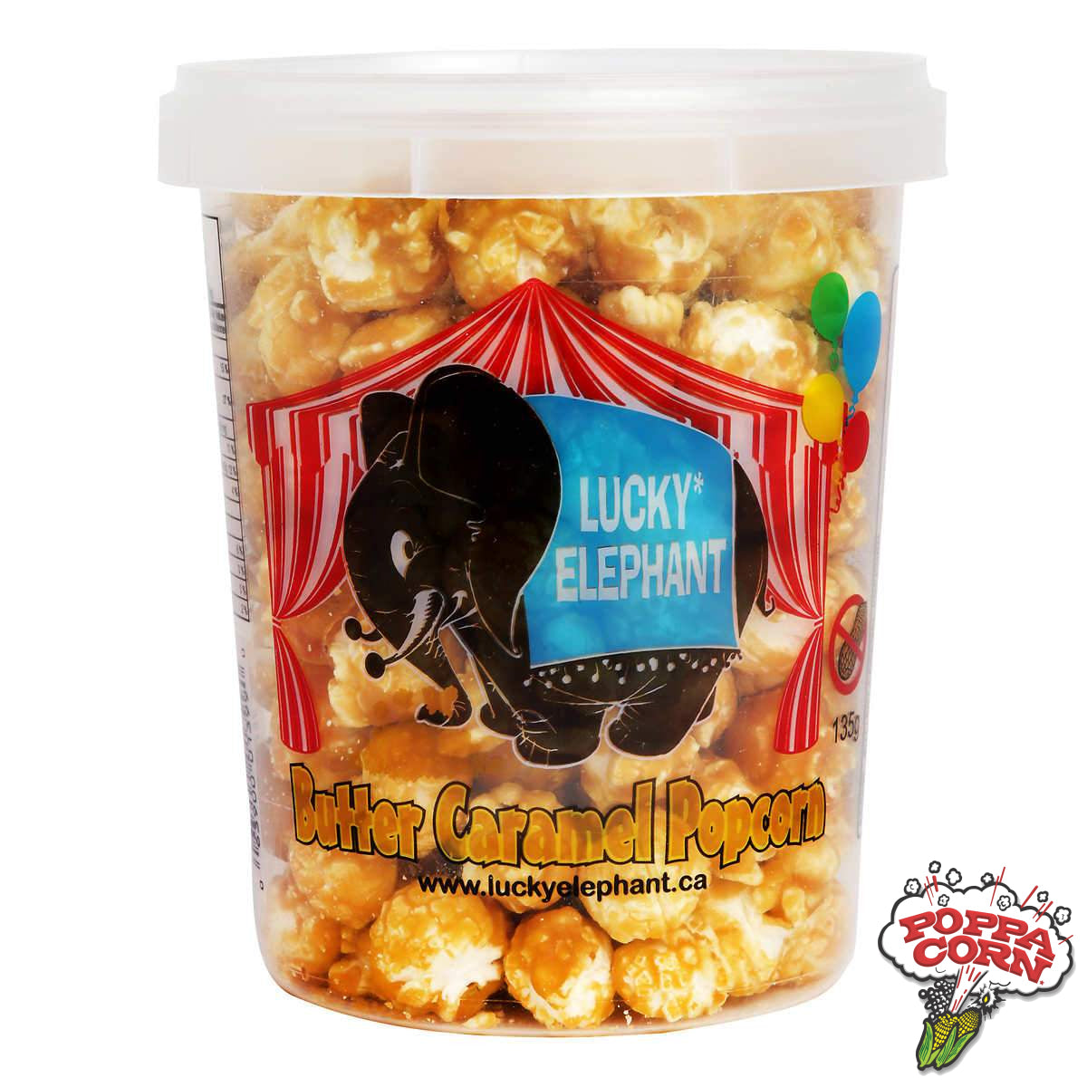 Lucky Elephant Butter Caramel Corn - Fresh & Tasty! x 24 Units - Poppa Corn Corp