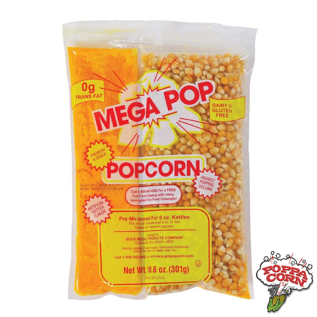 Mega Pop® Corn/Oil/Salt Kit with Coconut Oil for 8-oz. Kettle - Item Code: GM2838 - Poppa Corn Corp