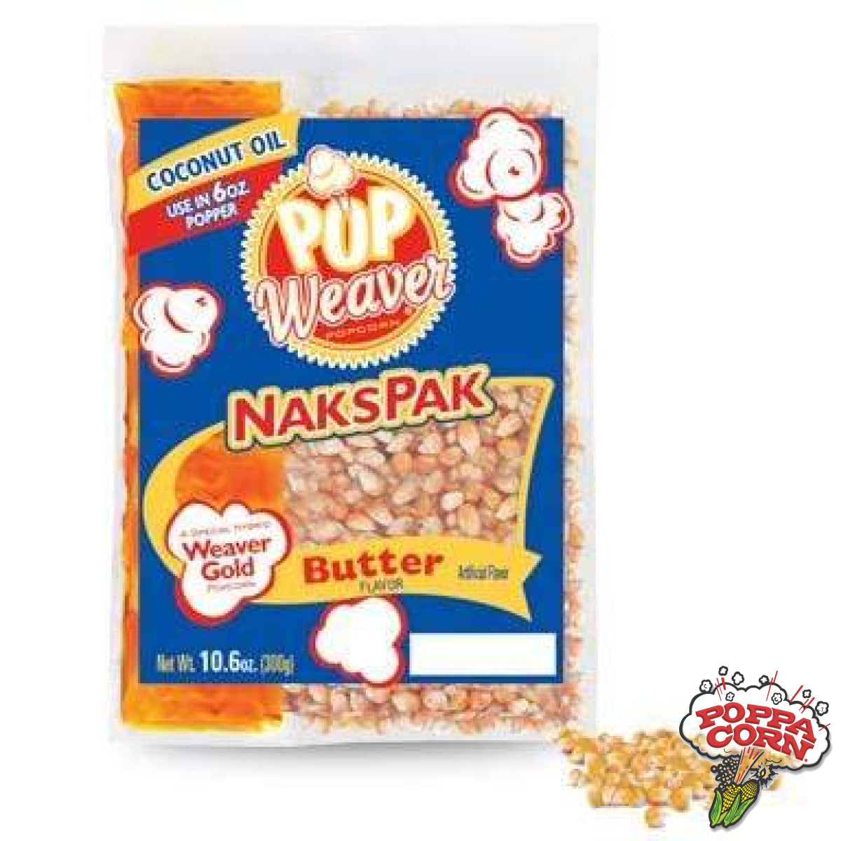 NAK006 - Naks Pak - 6oz Kettle Portion Size - 36/Case - TAX FREE - Poppa Corn Corp