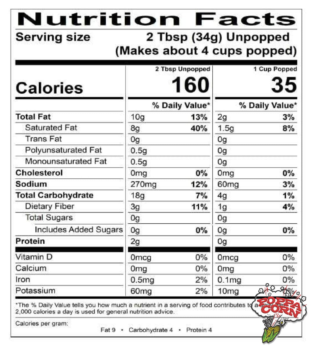 NAK006 - Naks Pak - 6oz Kettle Portion Size - 36/Case - TAX FREE - Poppa Corn Corp