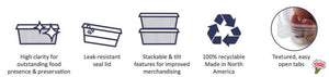 **New**Clear Hinged Container Party Pack - CASE OF 200 - Poppa Corn Corp