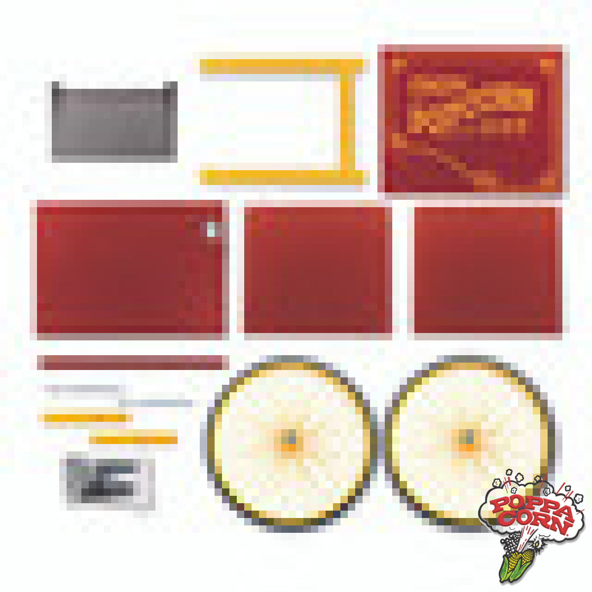 Nite Club Black Two-Wheel Knock Down Wagon unassembled (shown assembled and with popper not included) - - Poppa Corn Corp