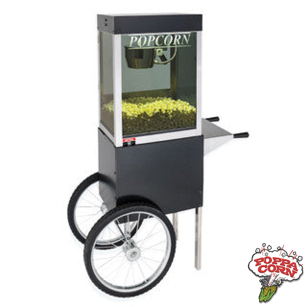 Nite Club Black Two-Wheel Knock Down Wagon unassembled (shown assembled and with popper not included) - - Poppa Corn Corp