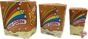 Orange Popcorn Box Large 250/case - 130OZ - 100% Biodegradable - BOX008 - Poppa Corn Corp