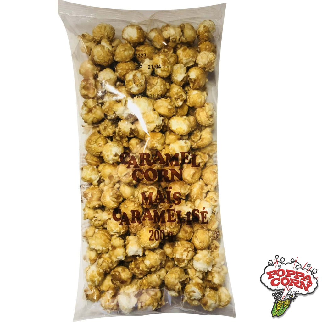 Plain Bag Caramel Corn - 30 x 200g Bags/Case - Poppa Corn Corp