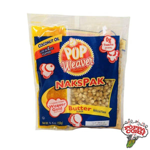 Pop Weaver Naks Pak - Taille de portion de bouilloire de 4 oz - 36/boîte - PAS DE TAXE - Poppa Corn Corp