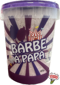 Poppa Corn's Purple Cotton Candy Tubs - Pots de barbe à papa préemballés - 24 x 60 g/boîte - S112PURPLE - Poppa Corn Corp