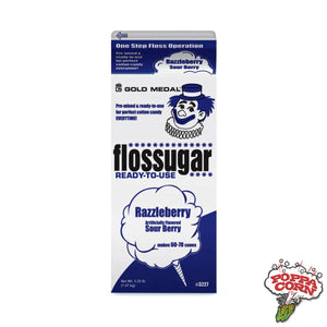 Razzleberry (Sour Berry) - Flossugar Carton - 3.25LB Carton - FLO024 - Poppa Corn Corp