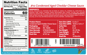 Moules de sauce au fromage cheddar vieilli Ricos - Caisse de 6 x 100 oz - Poppa Corn Corp