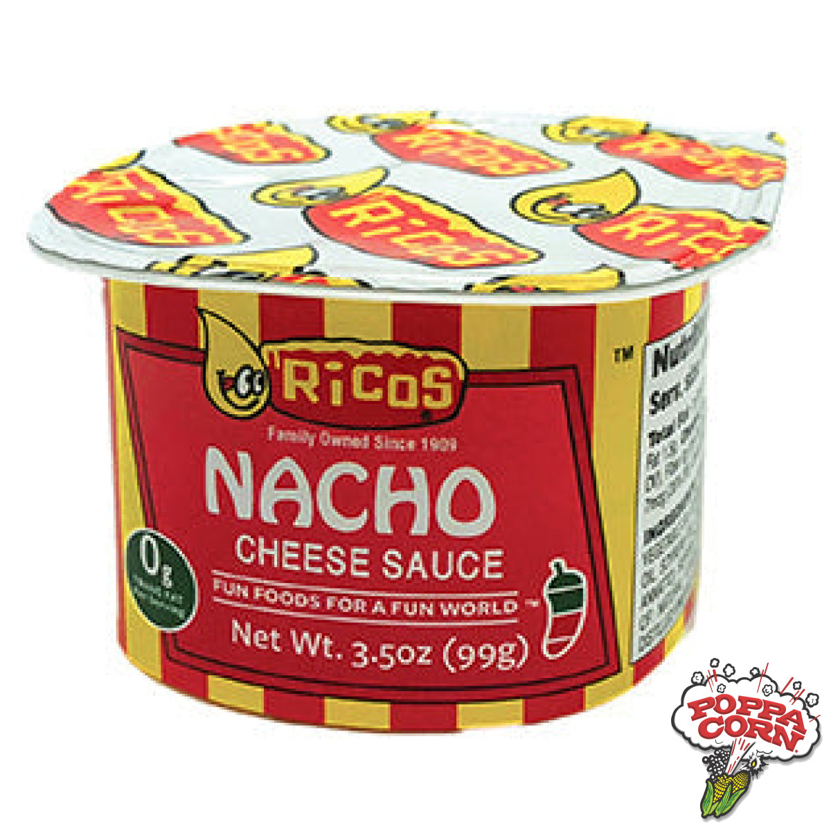 Ricos Portion Cheese Cups - 48 x 3.5oz (RIC21150) - Poppa Corn Corp