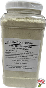 SAV008 - Assaisonnement - Saveur de cornichon à l'aneth - 4 lb - Maintenant dans un shaker ! - Poppa Corn Corp