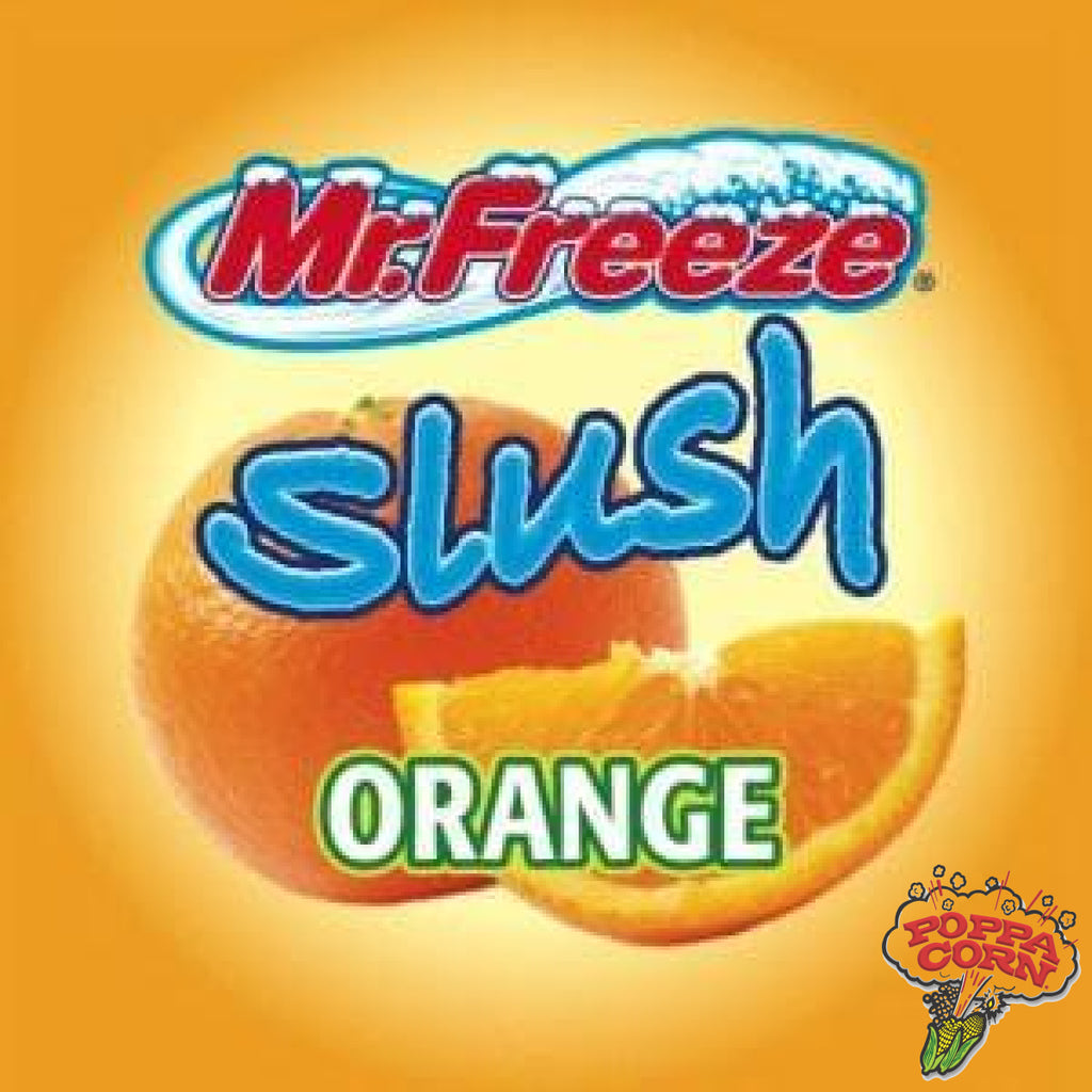 SLU005 - Orange - Mr. Freeze Slush Pouches - Yields 96 Litres! - Poppa Corn Corp