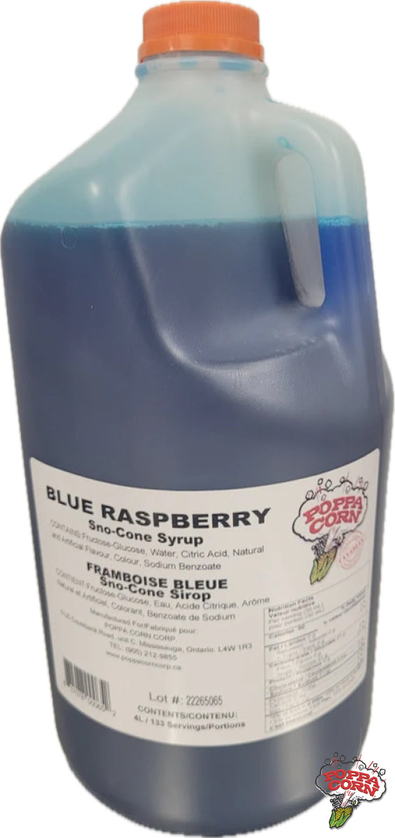 SNK001 - Poppa Corn Blue Raspberry Flavor Snow Cone Syrup - 4L Jug ...
