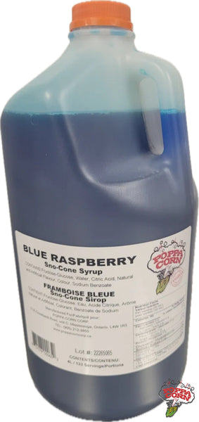 SNK001 - Poppa Corn Blue Raspberry Flavor Snow Cone Syrup - 4L Jug