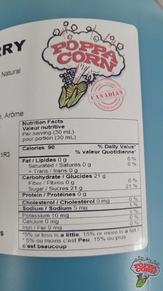 SNK001 - Poppa Corn Blue Raspberry Flavor Snow Cone Syrup - 4L Jug ...