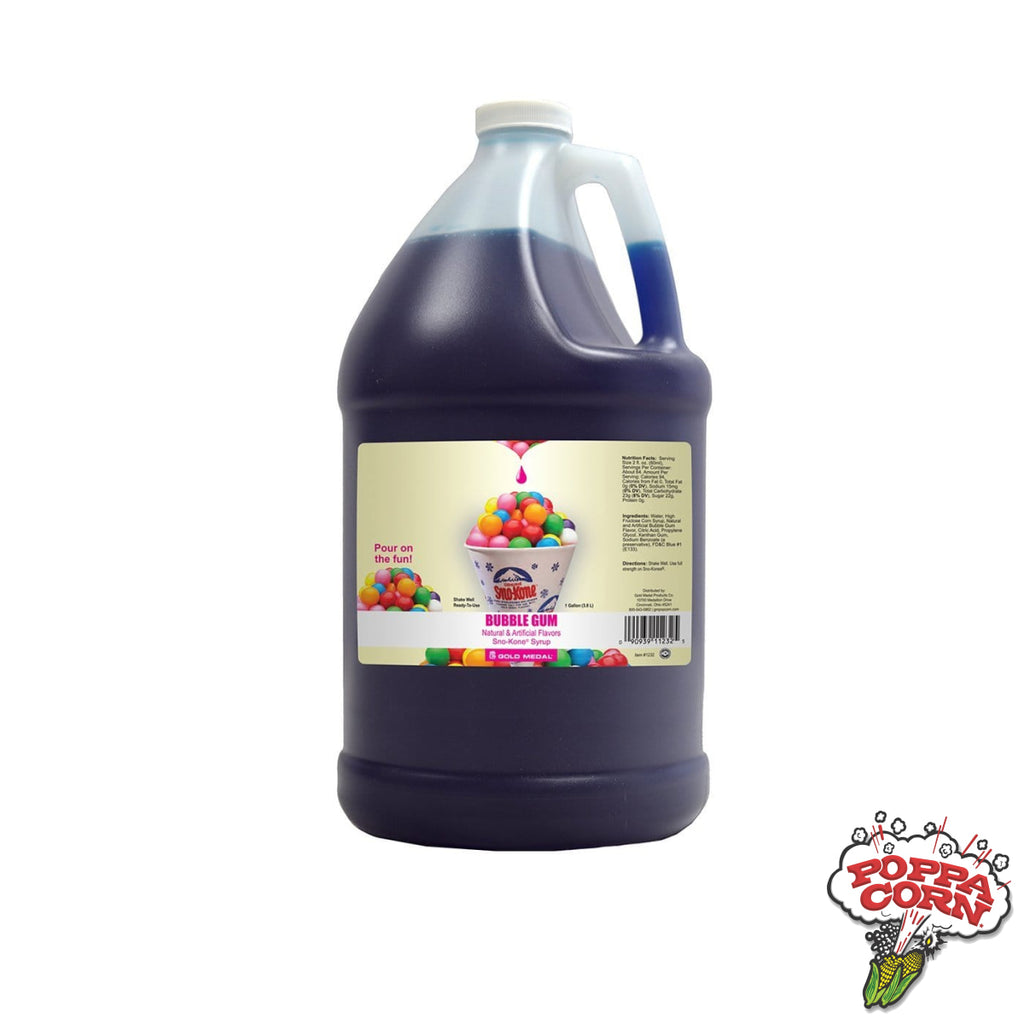 SNK011 - Bubble Gum - Sno-Treat Flavor Sno-Kone® Syrup - 4L Jug - Poppa Corn Corp