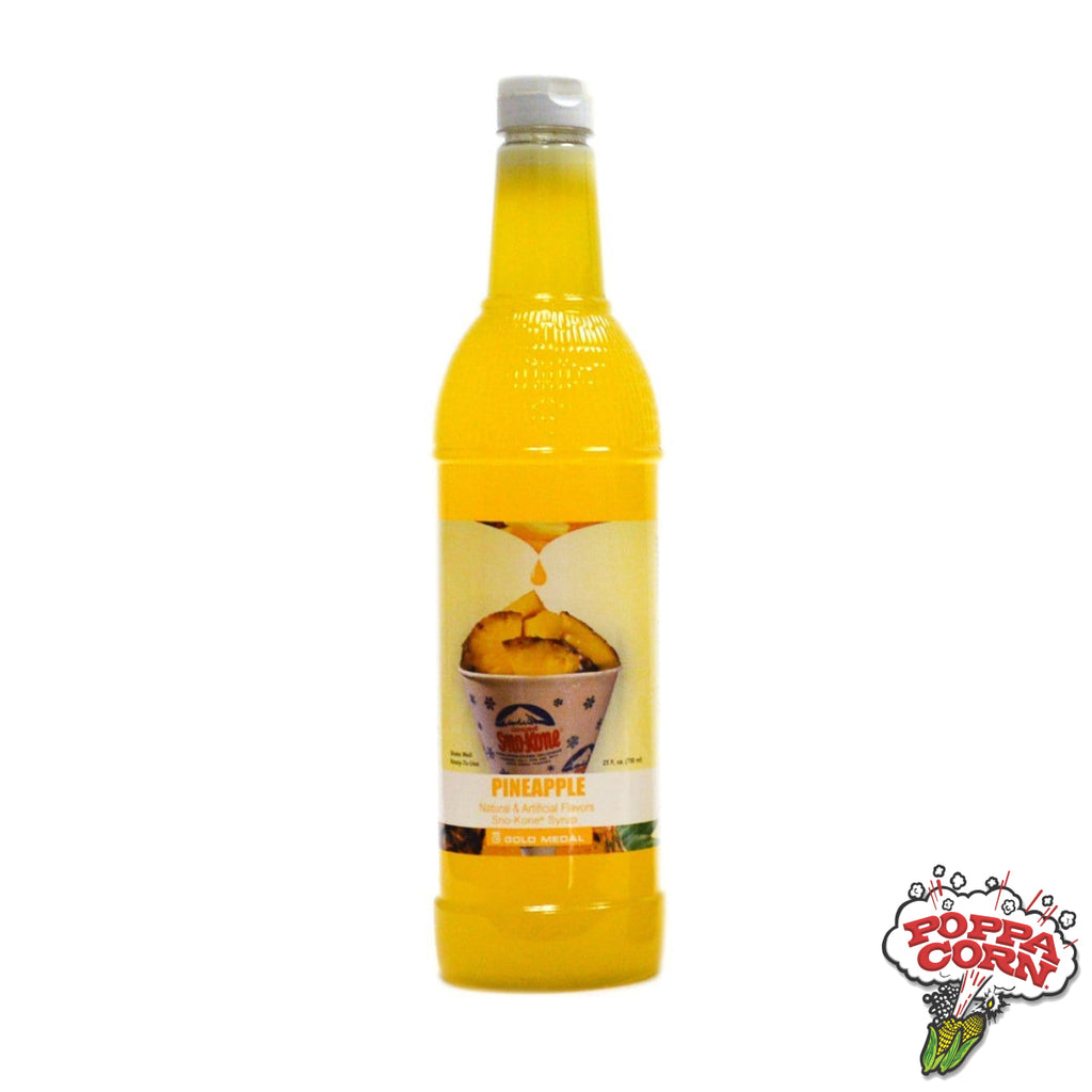 SNK208 - Pineapple - Sno-Treat Sno-Kone® Flavor - 750ml (25oz) Bottle - Poppa Corn Corp
