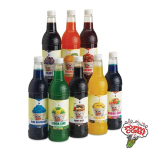 SNK210 - Root Beer - Sno-Treat Sno-Kone® Flavor - 750ml (25oz) Bottle - Poppa Corn Corp