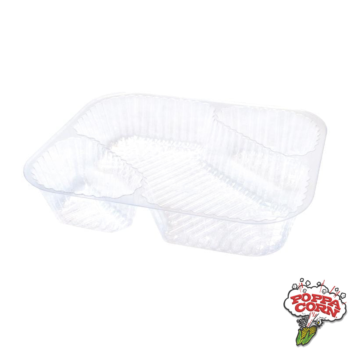TRA006 - Large 3-Compartment Trays - 500/Case - Poppa Corn Corp