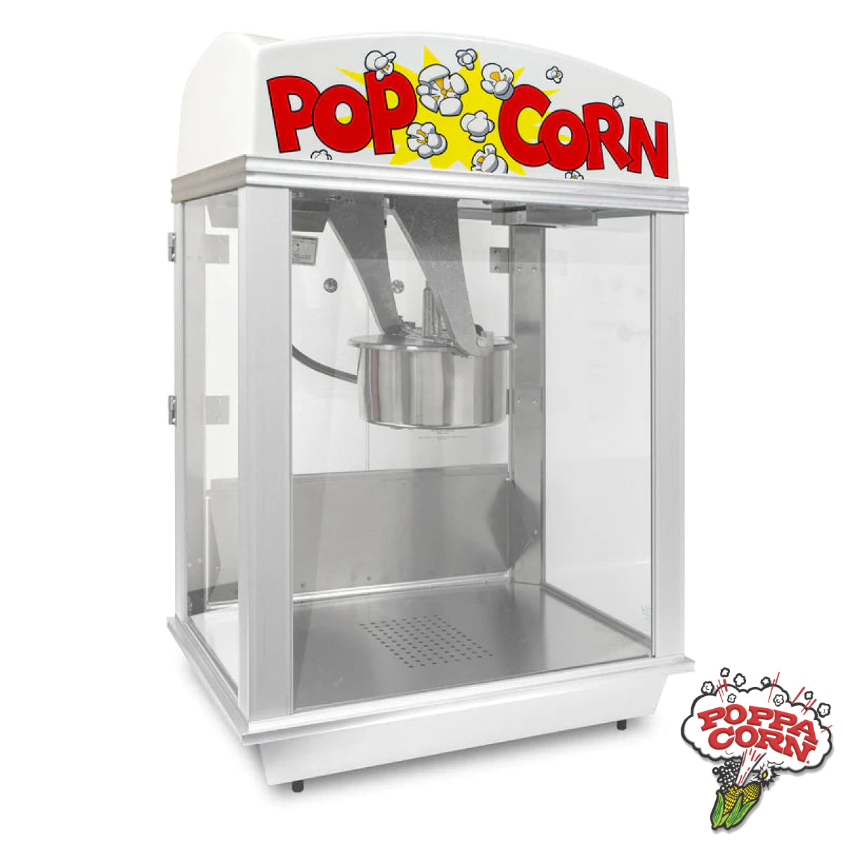 Whiz Bang Popcorn Machine - White Dome with Lighted Sign - GM2003 - Poppa Corn Corp