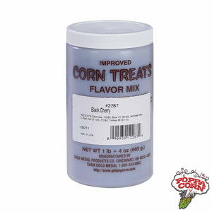 #10152 - Black Cherry Candy Glaze Corn Treat Mix - 565g Jar - Poppa Corn Corp