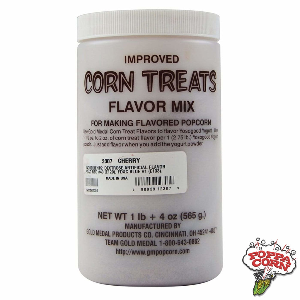 #10167 - Red Cherry Candy Glaze Corn Treat Mix - 565g Jar - Poppa Corn Corp