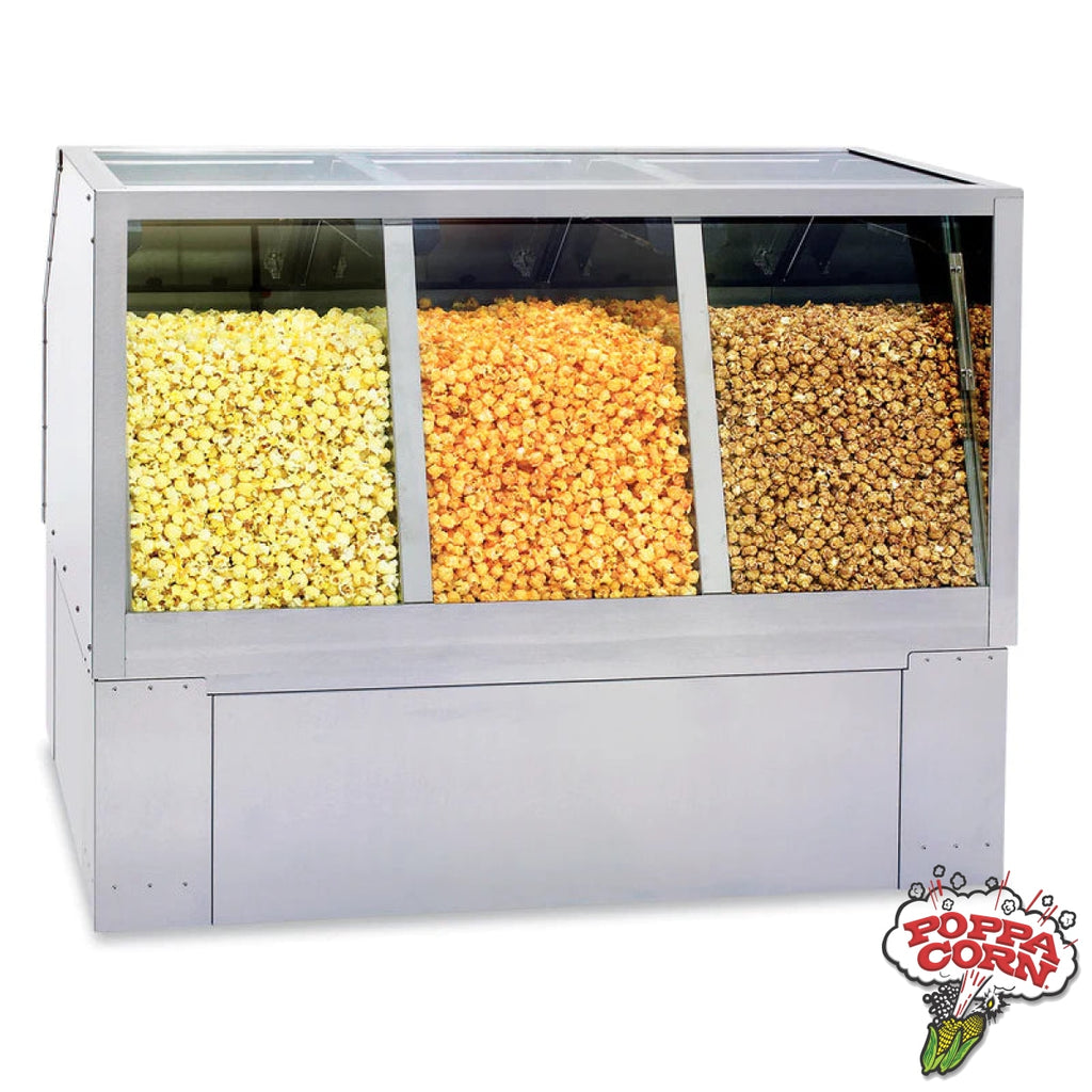 48" Main Street Elite Popcorn Staging Cabinets - Triple Compartment - GM2687-00-020U - Poppa Corn Corp