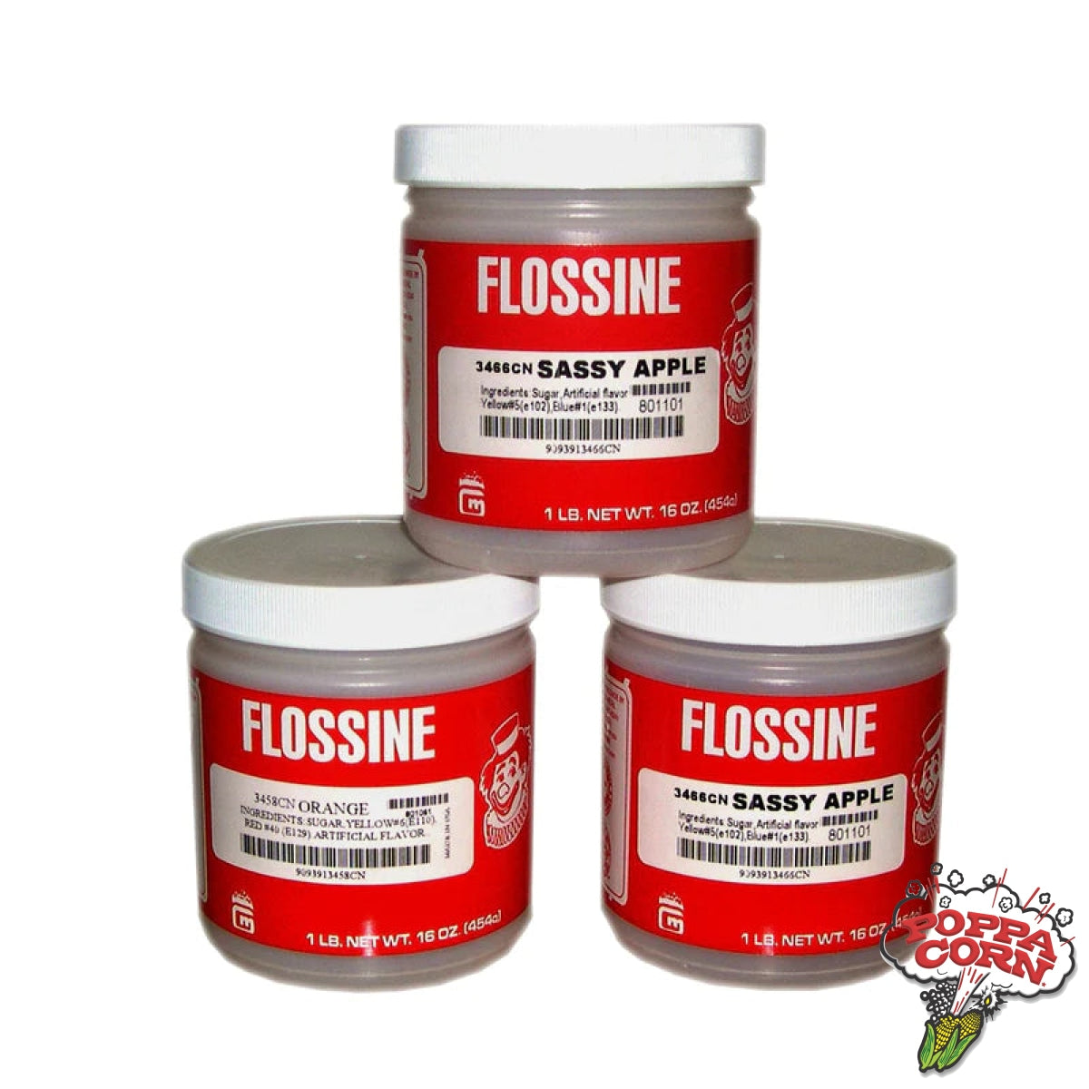 Bubble Gum Flossine® - 1LB Jar - FLS005 - Poppa Corn Corp
