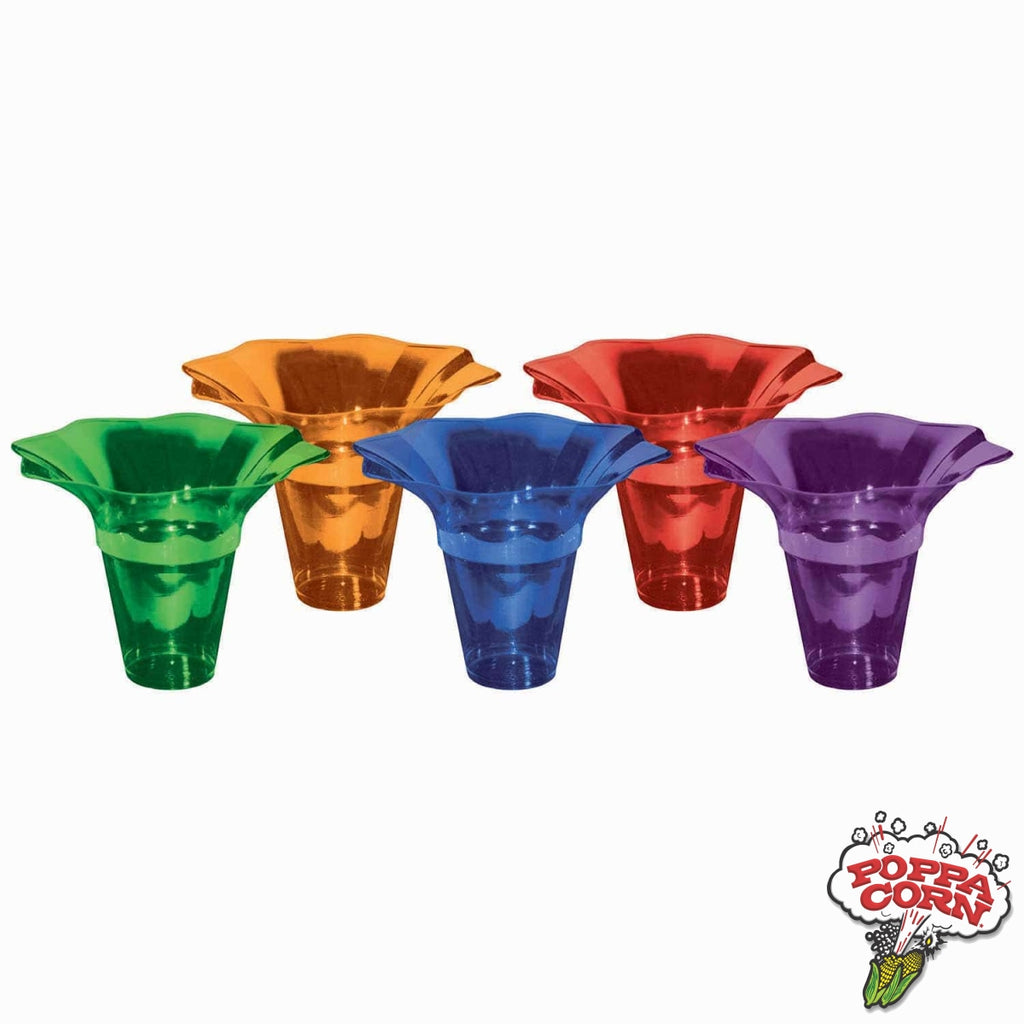 CUP025 - 8oz Sno Cone Tulip Cup - Assorted Jewel Colors - 600/Case - Poppa Corn Corp